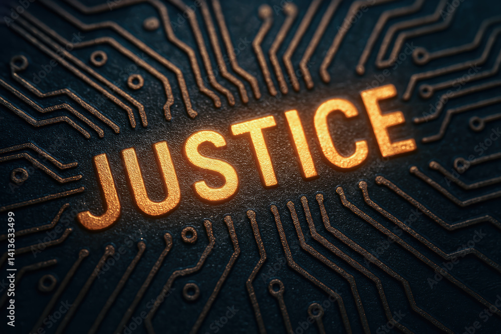 Poster justice is represented through visual metaphors in this ethical messaging, highlighting importance o