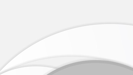 Geometric white and grey gradient background with wavey, light overlay and shadow, vector illustration.