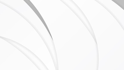 Geometric white and grey gradient background with wavey, light overlay and shadow, vector illustration.