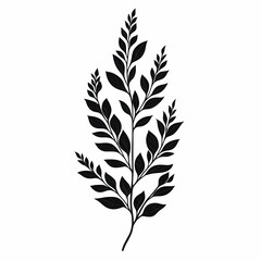 Naklejka premium Botanical Leaf Silhouette Artwork: Elegant Nature-Inspired Design for Eco-Friendly Home Decor