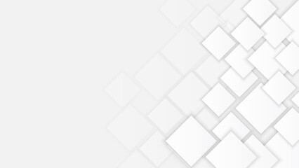 Geometric white and grey gradient background with rectangle, light overlay and shadow, vector illustration.