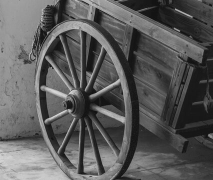Old wagon wheel