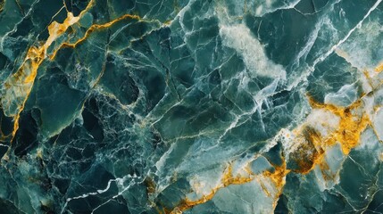 Obraz premium Deep teal and gold marble surface texture.