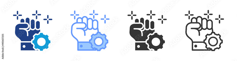 Poster Motivation icon set multiple style collection