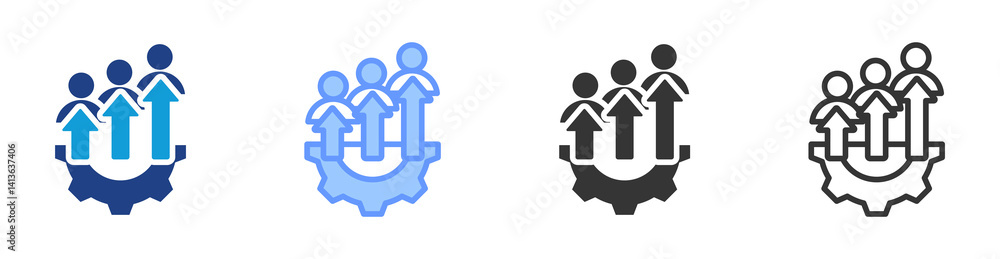 Poster Development icon set multiple style collection