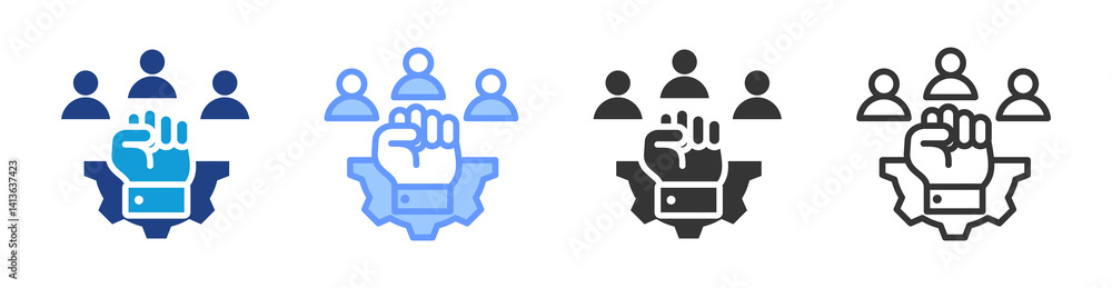 Poster Autonomy icon set multiple style collection