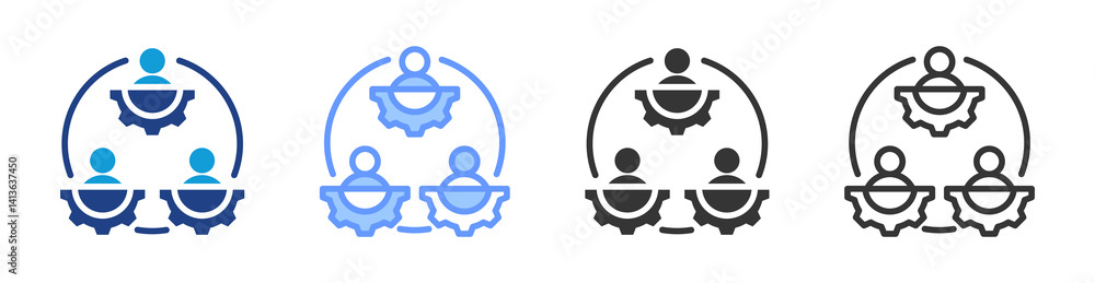 Poster Job Alignment icon set multiple style collection