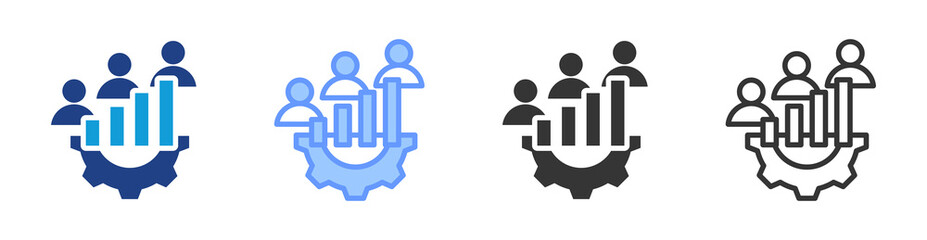 Growth icon set multiple style collection
