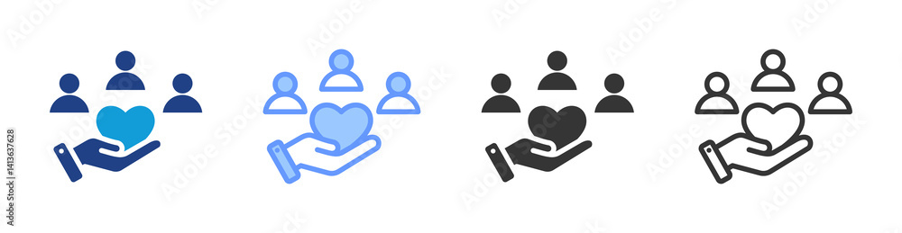 Poster empathy icon set multiple style collection