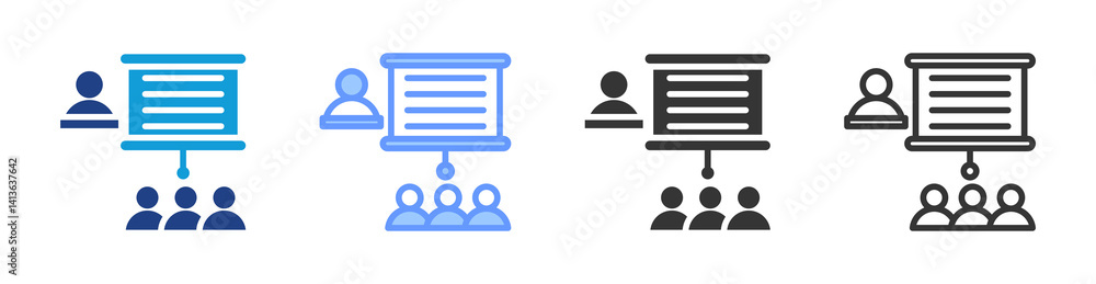 Aufkleber training icon set multiple style collection
