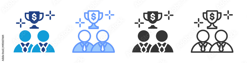 Poster celebrations icon set multiple style collection