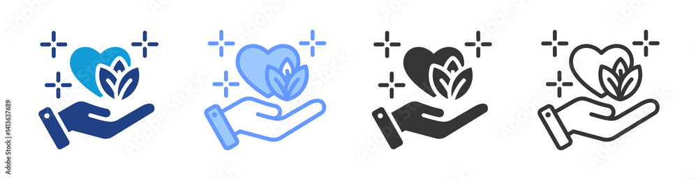 Poster wellness icon set multiple style collection