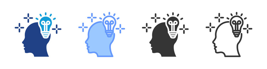 Positivity icon set multiple style collection