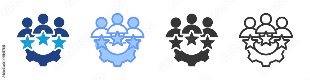 Aufkleber loyalty icon set multiple style collection