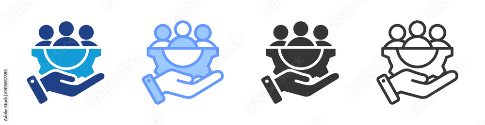 Poster Human Resource icon set multiple style collection