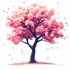 Fototapeta premium Vibrant Sakura Blossom. A Tranquil Spring Illustration of Nature's Beauty in Full Bloom