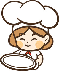 Chef Holding Plate with Smile