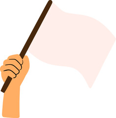 Hand Raised White Flag Symbol