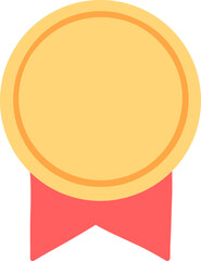 Plain Gold Medal with Red Ribbon