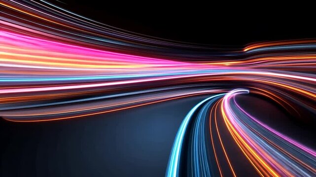 Abstract light trails in motion