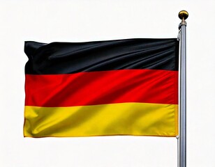  Waving flag of Germany. Illustration of flag on white background