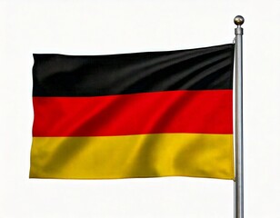  Waving flag of Germany. Illustration of flag on white background