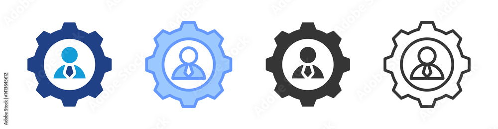 Poster leader icon set multiple style collection