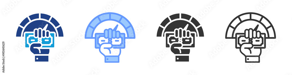 Poster Pay For Performance icon set multiple style collection