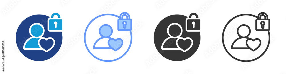 Poster personal life icon set multiple style collection