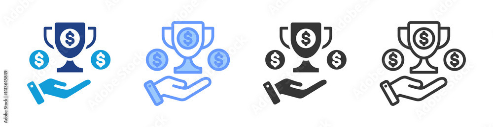 Aufkleber prize icon set multiple style collection