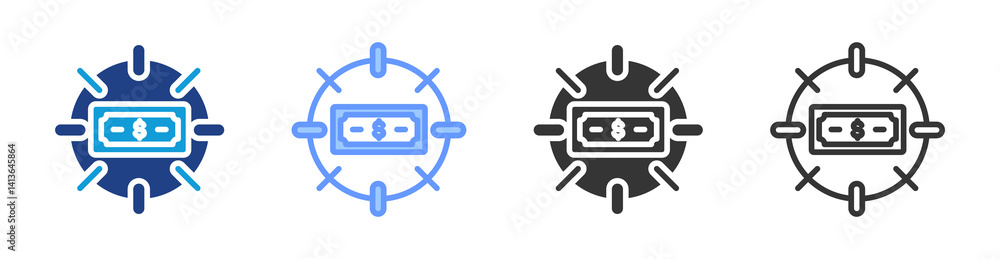 Poster financial incentive icon set multiple style collection