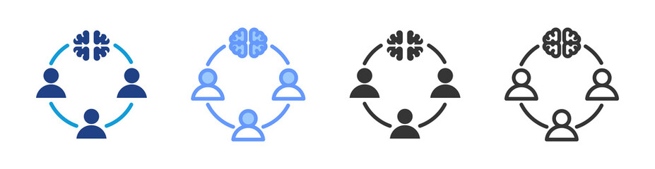 People Behavior icon set multiple style collection