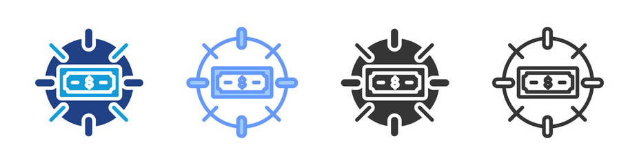 Financial Incentive icon set multiple style collection
