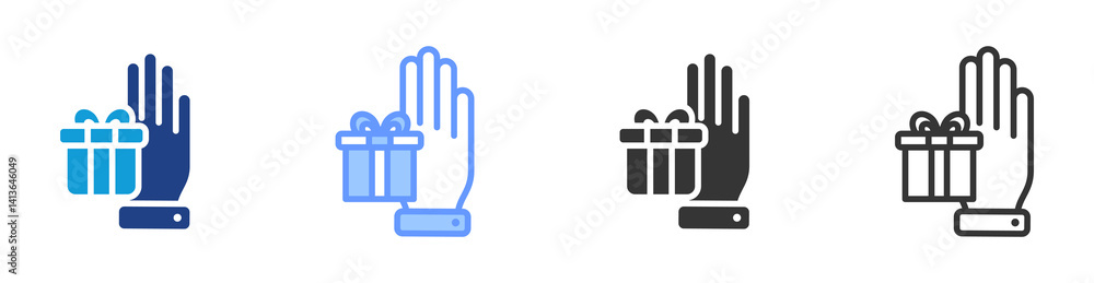 Poster gifts icon set multiple style collection
