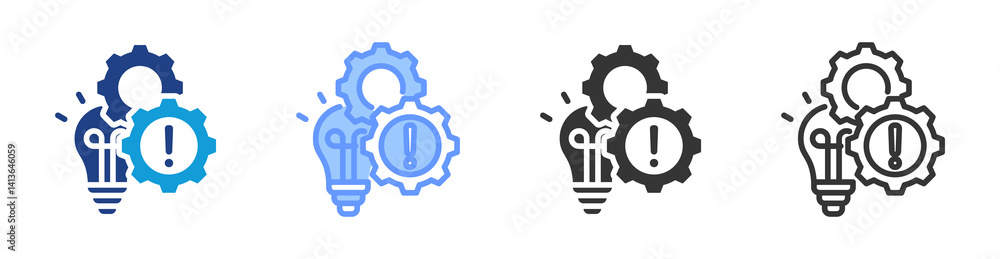 Aufkleber Project Failure icon set multiple style collection