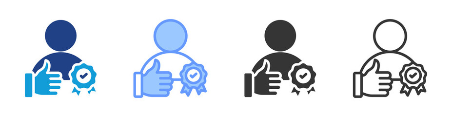 Recognition icon set multiple style collection