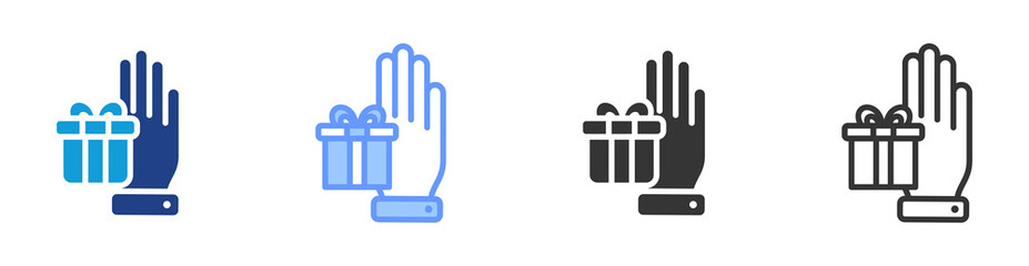 Fototapeta premium Gifts icon set multiple style collection