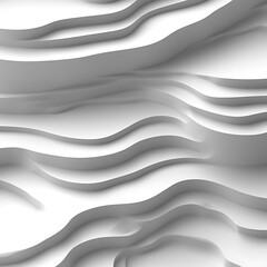 Fototapeta premium Abstract white layered relief pattern. Complex 3D textured surface with undulating forms