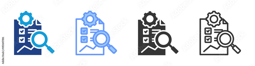 Poster management review icon set multiple style collection
