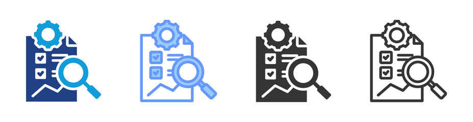 Management Review icon set multiple style collection