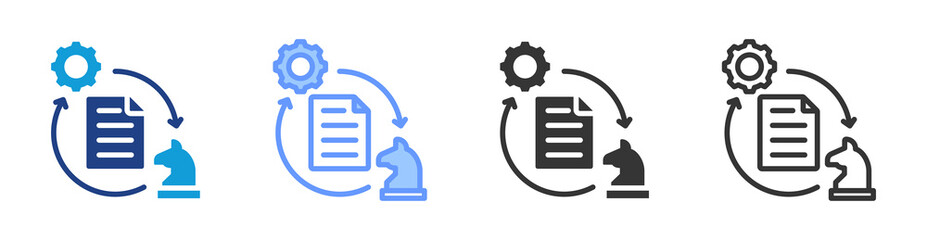Strategy Alignment icon set multiple style collection