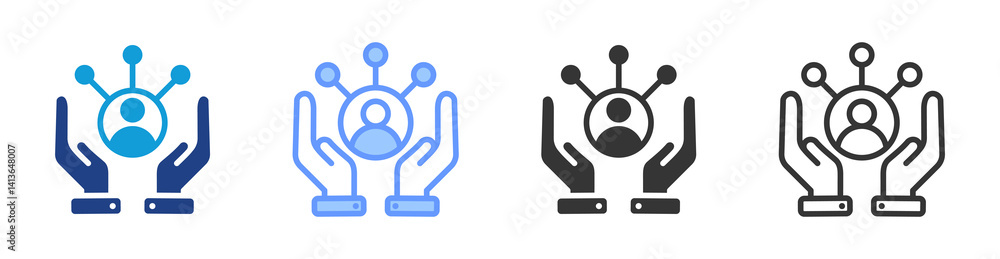 Poster Resource Allocation icon set multiple style collection