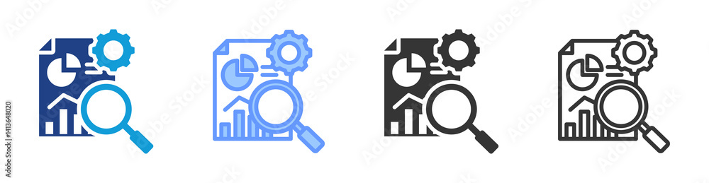 Aufkleber Data Analytics icon set multiple style collection