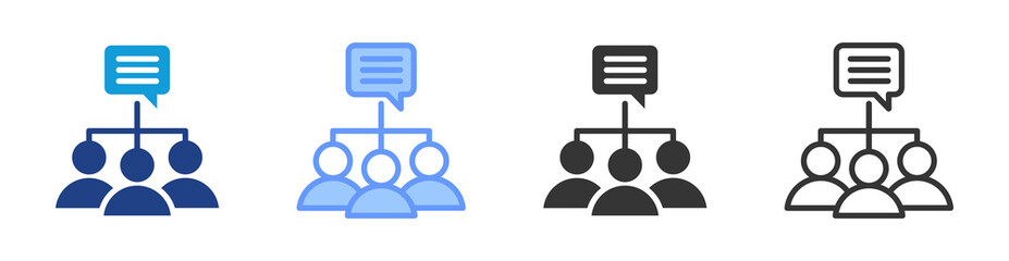Obraz premium Team Discussion icon set multiple style collection