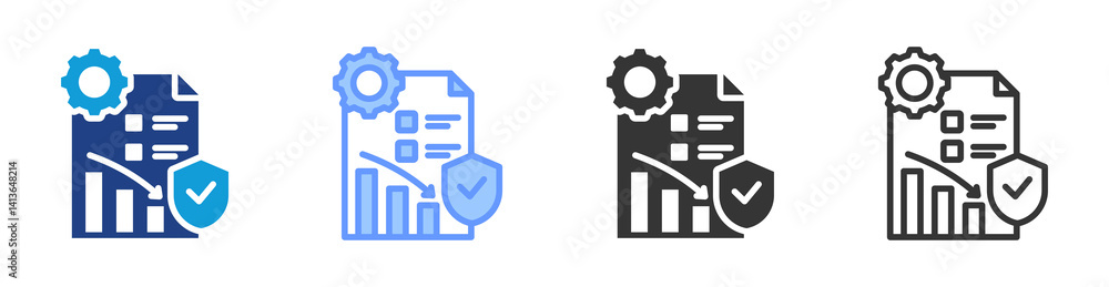 Poster crisis management icon set multiple style collection