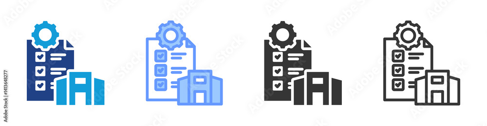 Aufkleber supplier management icon set multiple style collection