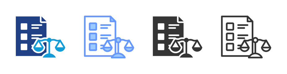 Ethical Policies icon set multiple style collection