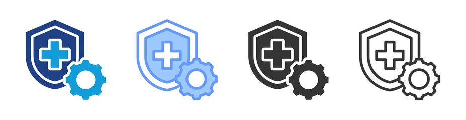 Obraz premium Health And Safety Practices icon set multiple style collection