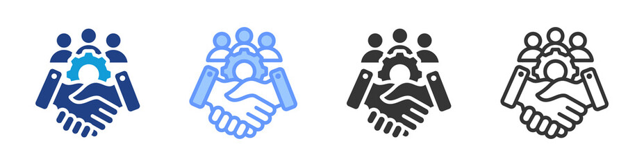 Outsourcing icon set multiple style collection