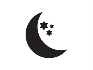 Night, Star, Moon, Weather icon vector isolated white